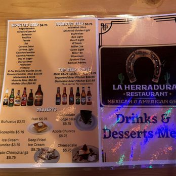 La Herradura - a menu for drinks and desserts - Mexican Near Me - Sparta, Wisconsin La Herradura - a menu for drinks and desserts - Mexican Near Me - Sparta, Wisconsin