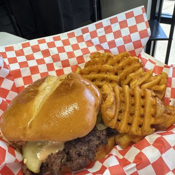 Smash And Slice - Double smash burger with grilled onions - Pizza Near Me - Las Vegas, Nevada Smash And Slice - Double smash burger with grilled onions - Pizza Near Me - Las Vegas, Nevada