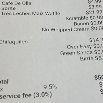 SeD Cocina - Receipt with additional card fee - Mexican Near Me - Montclair, California SeD Cocina - Receipt with additional card fee - Mexican Near Me - Montclair, California
