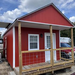 BAS Buildings a division of Pack Sheds - 12'x20' Organizer with SmartSiding, front porch and 9 lite door