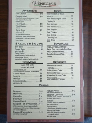 Menu photo 2 Venecia's Italian Kitchen Kilgore, TX Menu photo 2 Venecia's Italian Kitchen Kilgore, TX