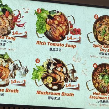 Big Hey Hot Pot - Menu 2. These are the broth options to go into your selection. - Szechuan Near Me - Portland, Oregon