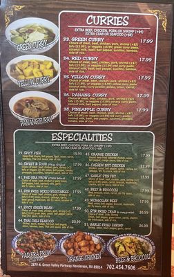 Menu photo 4 Thai Chili Henderson, NV