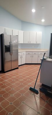 Home Renovation - Kitchen cabinets stained and refinished, new backsplash, fresh paint - out with the carpet in with the new flooring! Home Renovation - Kitchen cabinets stained and refinished, new backsplash, fresh paint - out with the carpet in with the new flooring!