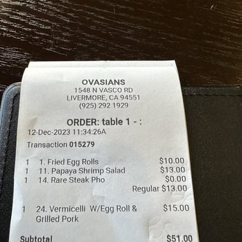 OvAsians - Lunch for two $56 - Vietnamese Near Me - Livermore, California