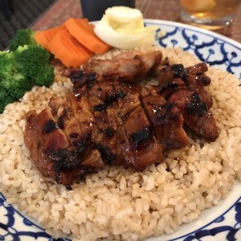 Thai Cuisine - Chicken Teriyaki with brown rice and broccoli and carrots. Yum delish! - Thai Near Me - Albuquerque, New Mexico