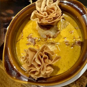Nittaya's Secret Kitchen - Golden Pouches - potatoes, egg pastry and curry sauce - Thai Near Me - Las Vegas, Nevada Nittaya's Secret Kitchen - Golden Pouches - potatoes, egg pastry and curry sauce - Thai Near Me - Las Vegas, Nevada