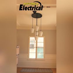 Installed chandelier.