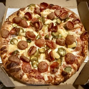 Marco's Pizza - Small Old World Pepperoni , Jalapeños , and Pineapple. - Pizza Near Me - Mustang, Oklahoma Marco's Pizza - Small Old World Pepperoni , Jalapeños , and Pineapple. - Pizza Near Me - Mustang, Oklahoma