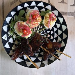 Bacon lollipops and deviled egg's Bacon lollipops and deviled egg's