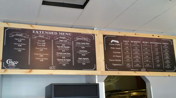 Menu photo 7 Cinco TacoBar San Leandro, CA