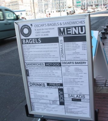 Menu photo 2 Oscar's Bagels and Sandwiches Marseille, 13 Menu photo 2 Oscar's Bagels and Sandwiches Marseille, 13