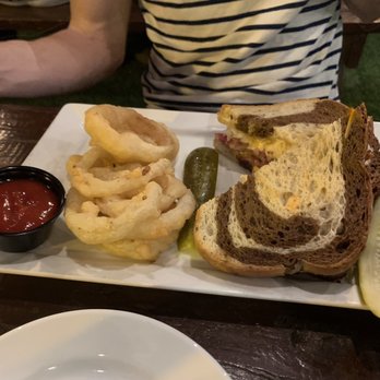 Publican Reuben with Onion Rings