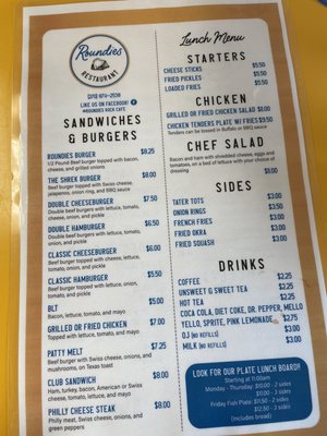 Menu photo 2 Roundies Restaurant Hopkinsville, KY