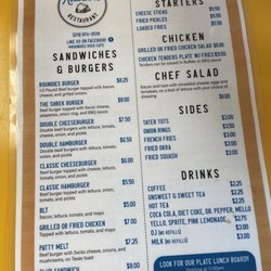 Lunch menu