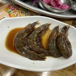 Raw marinated shrimp