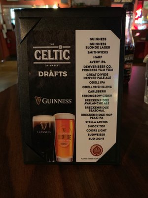 Menu photo 7 The Celtic On Market Denver, CO