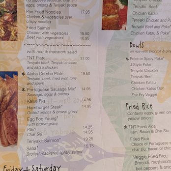 TNT Aloha Cafe - Menu 6/20/2026. - Hawaiian Near Me - Torrance, California TNT Aloha Cafe - Menu 6/20/2026. - Hawaiian Near Me - Torrance, California
