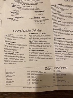 Menu photo 7 Flores Mexican Restaurant Dripping Springs, TX