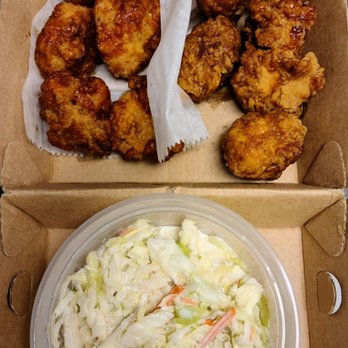 Bonchon Chinatown Chicago - Boneless chicken with half-soy garlic and half-spicy sauce, and coleslaw - Chicken Wings Near Me - Chicago, Illinois Bonchon Chinatown Chicago - Boneless chicken with half-soy garlic and half-spicy sauce, and coleslaw - Chicken Wings Near Me - Chicago, Illinois