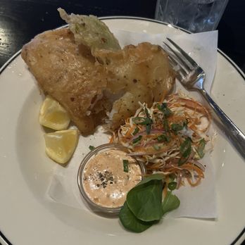 Goldie's - Fried cod - delicious with magic sauce but not the slaw :( - New American Near Me - Dallas, Texas Goldie's - Fried cod - delicious with magic sauce but not the slaw :( - New American Near Me - Dallas, Texas