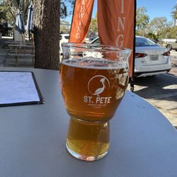 St Pete Brewing Company - Big Beak pale ale on patio