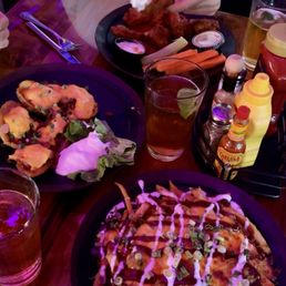 Loaded fries, potato skins, wings