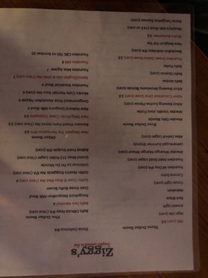 Menu photo 1 Ziggy's Ypsilanti, MI