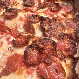 Detroit style pepperoni Detroit style pepperoni