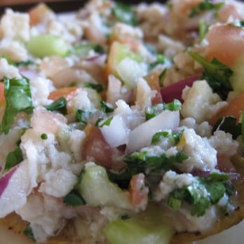 Mariscos La Costa - Tostada Ceviche de Camarón ($2.75) - Mexican Near Me - Oakland, California