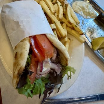 Athena Grill Catering - Lamb souvlaki wrap with garlic fries - Caterers Near Me - Santa Clara, California Athena Grill Catering - Lamb souvlaki wrap with garlic fries - Caterers Near Me - Santa Clara, California