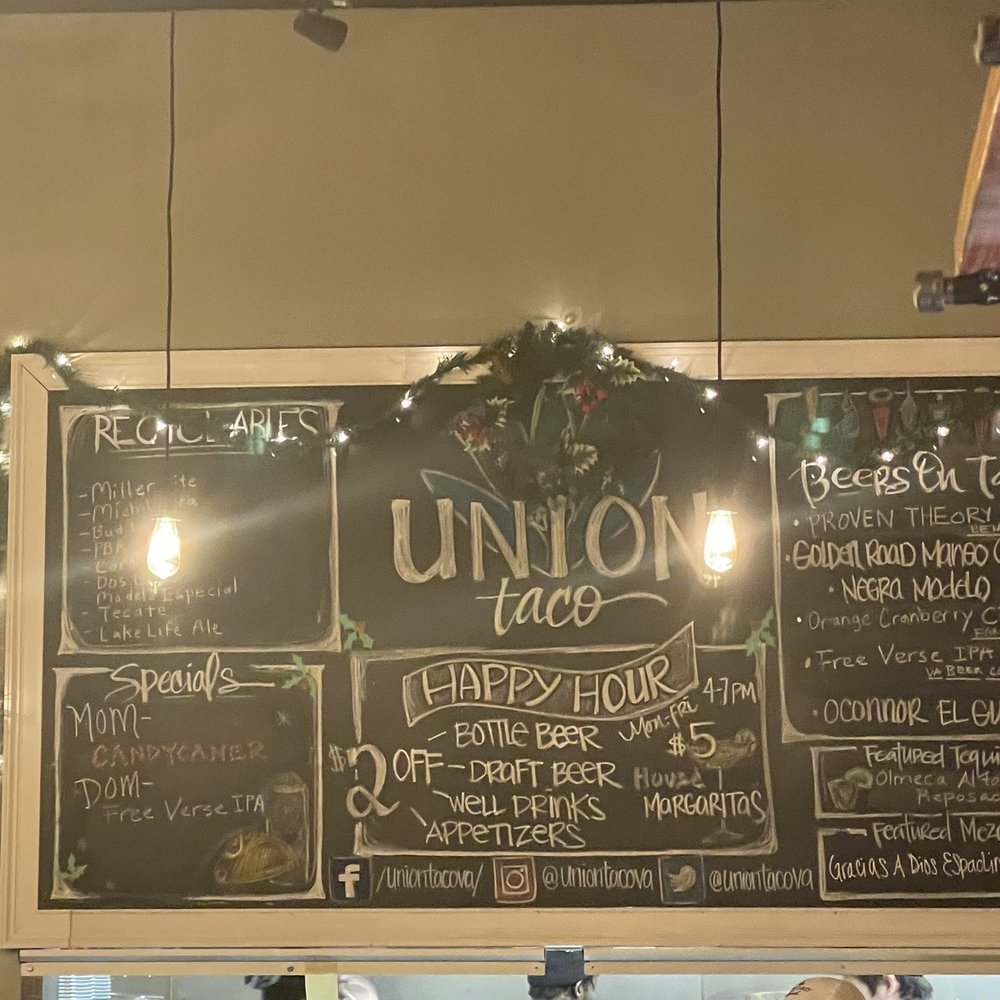 Union Taco - Inside signage - Tacos Near Me - Norfolk, Virginia Union Taco - Inside signage - Tacos Near Me - Norfolk, Virginia