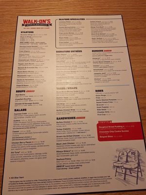 Menu photo 1 Walk On's Lexington, KY Menu photo 1 Walk On's Lexington, KY