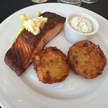 Village Tavern - Blackened Atlantic salmon - New American Near Me - Kennebunk, Maine Village Tavern - Blackened Atlantic salmon - New American Near Me - Kennebunk, Maine