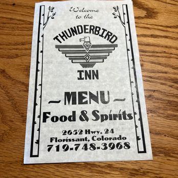 Thunderbird Inn - Menu - Music Venues Near Me - Florissant, Colorado Thunderbird Inn - Menu - Music Venues Near Me - Florissant, Colorado
