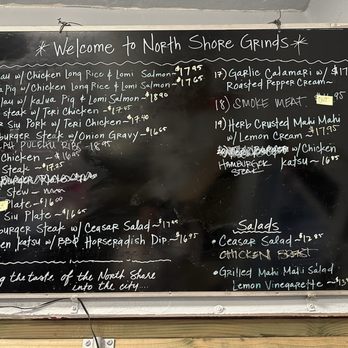 North Shore Grinds - Menu! As of 4/4/2025. - Hawaiian Near Me - Honolulu, Hawaii North Shore Grinds - Menu! As of 4/4/2025. - Hawaiian Near Me - Honolulu, Hawaii