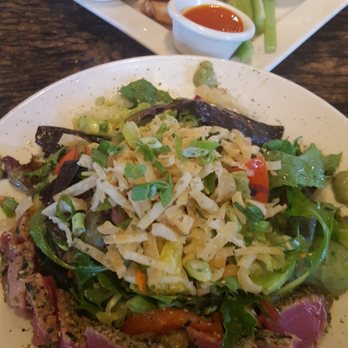 BJ's Restaurant & Brewhouse - Ahi tuna salad with chicken wings. - Pizza Near Me - Modesto, California