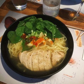 Wagamama - Chicken ramen (almost no vegetables accept some leaves of spinach) €13,95 - Asian Fusion Near Me - Antwerp, VAN Wagamama - Chicken ramen (almost no vegetables accept some leaves of spinach) €13,95 - Asian Fusion Near Me - Antwerp, VAN