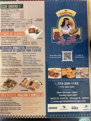Menu photo 2 Gorditas La Tia Chicago, IL Menu photo 2 Gorditas La Tia Chicago, IL