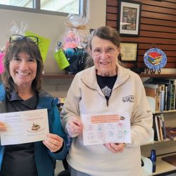 Rancho San Diego County Library - Lakeside Friends of the Library rep Nina Drammissi (left) and Rancho San Diego bookstore volunteer Daniece Moden