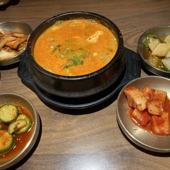 Jincook - Tofu hot stone soup and sides - Korean Near Me - Yorba Linda, California Jincook - Tofu hot stone soup and sides - Korean Near Me - Yorba Linda, California