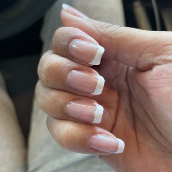 Artemis Nail Lounge - More uneven lines and white streaks. - Nail Salons Near Me - Pasadena, California Artemis Nail Lounge - More uneven lines and white streaks. - Nail Salons Near Me - Pasadena, California