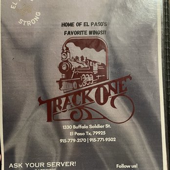 Track One - Menu - American Near Me - El Paso, Texas Track One - Menu - American Near Me - El Paso, Texas