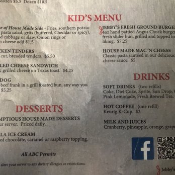 Jebby's on 17 - Kids Menu - Sports Bars Near Me - Hampstead, North Carolina Jebby's on 17 - Kids Menu - Sports Bars Near Me - Hampstead, North Carolina