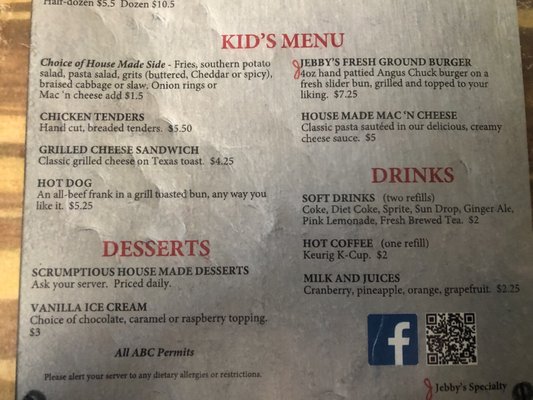 Menu photo 2 Jebby's on 17 Hampstead, NC Menu photo 2 Jebby's on 17 Hampstead, NC
