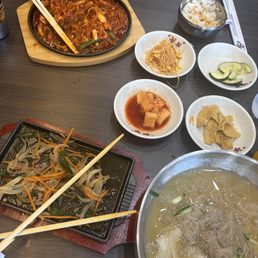 Bulgogi combo with cold noodles and broth  Spicy stir fry chicken