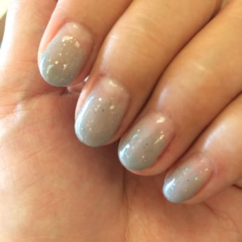 Angel's Nail - Gel mani - gradation w/glitter. Color is #52 (light gray). - Nail Salons Near Me - Los Angeles, California