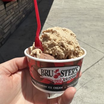 Bruster's Real Ice Cream - 2 scoops - 1 coffee and 1 chocolate cherry chunk - Desserts Near Me - Glendale, Arizona