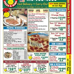 Happy House Pizza & Subs - Menu 1