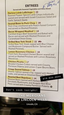Menu photo 6 Meridians Restaurant Lincoln, CA Menu photo 6 Meridians Restaurant Lincoln, CA